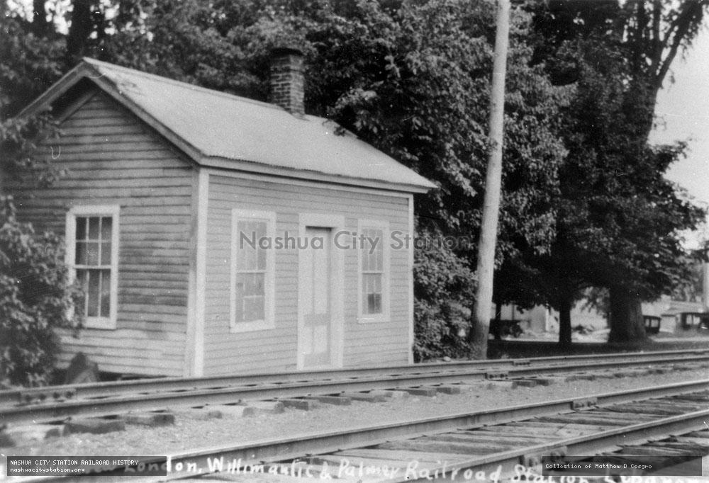 Postcard: Old New London, Willimantic & Palmer Railroad Station, Lebanon, Connecticut